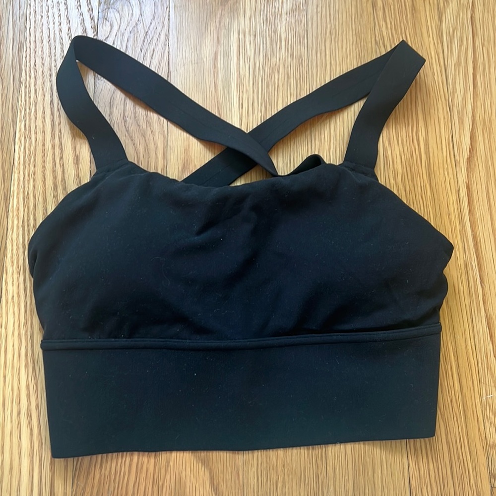 Athleta cross back black crop top / bra